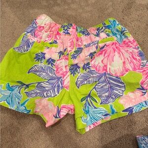 Lilly Pulitzer Pink and Green Floral Women's Shorts